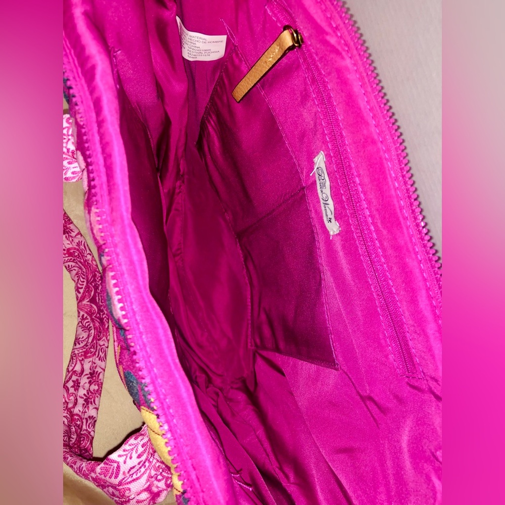 Pioneer Woman Pink Travel Bag Tote Floral Fashion Accessories Yellow Flower New - Picture 7 of 11